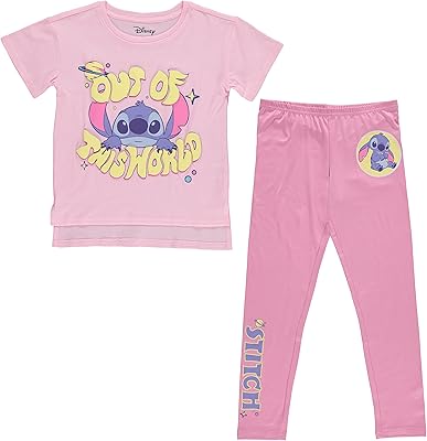 Ensemble de vêtements t-shirt à manches courtes et leggings lilo & stitch