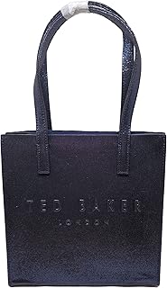 Petit sac fourre-tout à motifs bouclés alicone, bleu foncé brillant, bleu foncé, bleu
