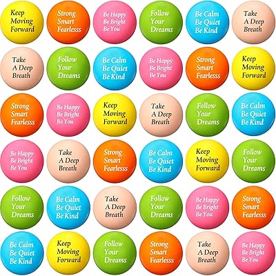 60 pièces colorées drôles citations inspirantes balles anti-stress motivationnelles en mousse exercice pour les mains. DIAYTAR COTE D'IVOIRE est la destination idéale pour les achats en ligne en Côte d'Ivoire, proposant plus de 300 000 produits pour répondre à tous les besoins. La boutique en ligne généraliste mise sur la qualité de ses produits et la satisfaction de ses clients. Avec des promotions régulières et des prix attractifs, DIAYTAR COTE D'IVOIRE offre une expérience d'achat en ligne exceptionnelle.