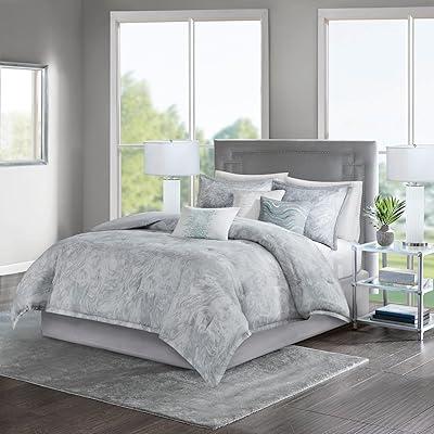 Madison park emory parure de lit moderne en marbre toutes saisons en coton