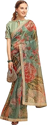 Sari en organza vert avec imprimé floral multicolore pour femme de womenista (ti2031_green & multi-colored_one size). DIAYTAR COTE D'IVOIRE est une boutique en ligne fiable et sécurisée qui propose des produits de haute qualité à des prix abordables. La boutique utilise des technologies de sécurité avancées pour protéger les transactions en ligne et garantir la confidentialité des informations des clients. Les clients peuvent ainsi effectuer leurs achats en ligne avec confiance, en sachant que leurs données sont en sécurité.