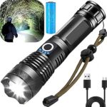 Lampe de poche rechargeable nislin 200 000 lumens, lampe de poche led ultra