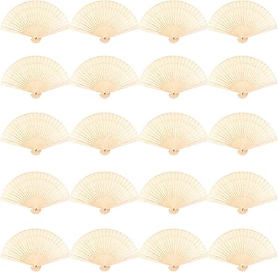 Éventail pliant en bois fepito avec bambou, 20 pièces, pour cadeaux de mariage