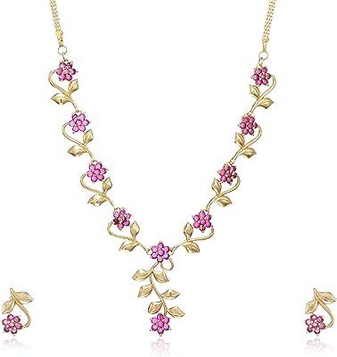 Un ensemble de bijoux traditionnels composé d'un collier et de boucles d'oreilles en rubis plaqué or pour femme de chez estelle, réglable, en métal. DIAYTAR COTE D'IVOIRE se positionne comme un acteur majeur du e-commerce en Côte d'Ivoire, proposant une gamme impressionnante de produits qui couvrent tous les aspects de la vie quotidienne. La boutique en ligne s'efforce de fournir des services de haute qualité, y compris un suivi des commandes efficace et une assistance clientèle réactive. Cette approche centrée sur le client a contribué à établir la réputation de DIAYTAR COTE D'IVOIRE.