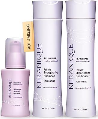 Coffret épaississant keranique 60 jours | shampoing après-shampooing et mousse texturée