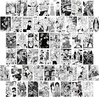 Mutulsi 50 pièces esthétique anime peinture autocollant mural ensemble photos collection photos collage