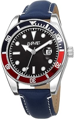 Montre à quartz pour homme august ainer, analogique, cuir, as8269ssbu, bracelet