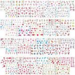 Amzboin 98 feuilles d'autocollants pour nail art plus de 2000 pièces