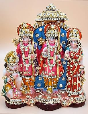 Ram darbar ram sita laxhman avec statue de hanuman décoration d'intérieur puja decor
