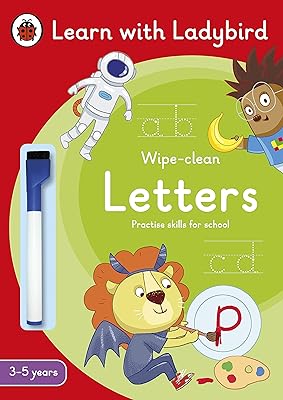 Lettres : un livre d'activités facile à nettoyer avec ladybird 3-5 ans