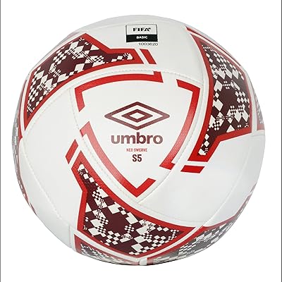 Ballon de football umbro new swerve, blanc/rouge, taille 4