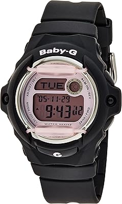 Montre à quartz casio pour femme, affichage analogique-numérique et bracelet en résine