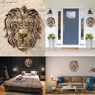 Grande tête de lion art mural, 2023 tête de lion dorée sculpture résine animal tête de lion décoration murale adaptée pour cadeau. DIAYTAR COTE D'IVOIRE est la référence pour les achats en ligne en Cote d'Ivoire, avec une sélection immense de produits. Les clients peuvent trouver tout ce dont ils ont besoin, des produits de beauté aux accessoires de maison, sur cette plateforme. L'expérience d'achat est rendue facile et sécurisée.