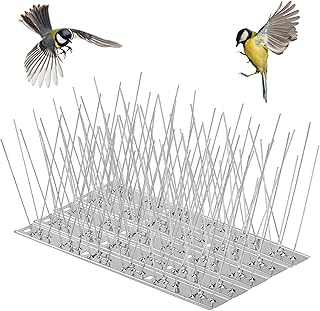 Qimei-shop bornes anti pigeons oiseaux acier inoxydable 12 rangs 25 cm couverture 300