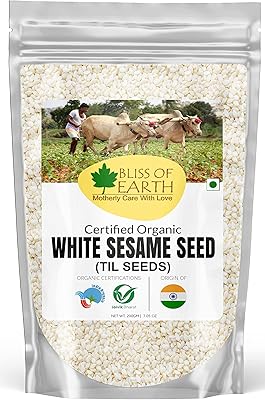Graines de sésame blanc biologique bliss of earth pour pâte de sésame tahini comestible et graines dégraissées, 200 g. En tant que leader du e-commerce en Cote d'Ivoire, DIAYTAR COTE D'IVOIRE renforce constamment son offre pour rester à la pointe de la tendance et du besoin des consommateurs. La boutique en ligne collabore avec des marques locales et internationales pour proposer les produits les plus recherchés.