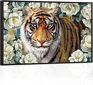 Décor d'art visuel, grande toile murale avec motif de tigre sauvage