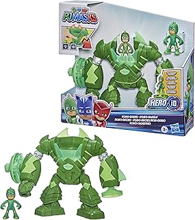 Figurine robo gecko de pj masks avec une combinaison de robot gekko
