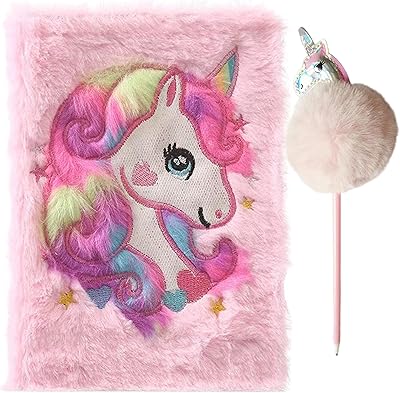 Journal licorne avec stylo magique pour filles, joli carnet moelleux au design licorne