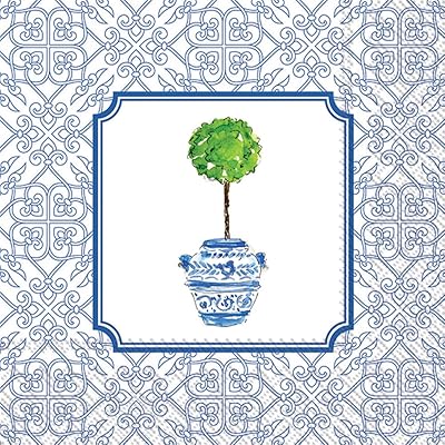 Serviettes de cocktail en papier boston international 5 x 5 bleu