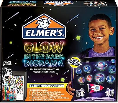Diorama glow in the dark d'elmer | kit de système solaire et fournitures