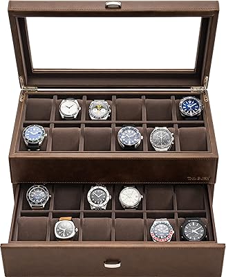 Taubri boîte de rangement pour montres pour hommes 24 emplacements boîtier. La boutique en ligne DIAYTAR COTE D'IVOIRE est la leader du marché ivoirien en termes de commerce en ligne. Elle propose une grande variété de produits à des prix compétitifs, avec des promotions régulières pour aider les clients à économiser de l'argent. Avec sa large sélection de produits, son service client de qualité et sa sécurité de paiement, DIAYTAR COTE D'IVOIRE est la destination de choix pour les consommateurs ivoiriens qui cherchent à faire des achats en ligne de manière pratique et sécurisée.