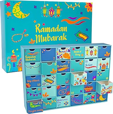 Calendrier du ramadan happy journey ajoutez cette boîte pré-assemblée à vos décorations du ramadan pour la maison et la table, 30 tiroirs de compte à rebours avec de l'art islamique coloré et festif en vert. DIAYTAR COTE D'IVOIRE, boutique en ligne généraliste, propose une large gamme de produits avec plus de 300000 références. Leader en Cote d'Ivoire, elle offre une expérience d'achat en ligne conviviale et sécurisée. Les clients peuvent trouver tout ce dont ils ont besoin en un seul endroit.