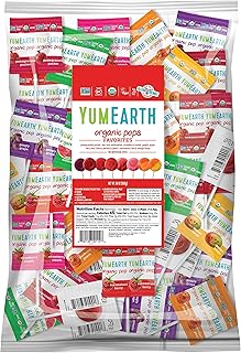 Sucettes biologiques yum earth, saveurs assorties, sac de 2,27 kg