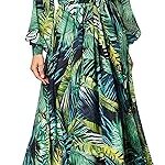 Robes longues décontractées en mousseline de soie pour femmes avec col en v