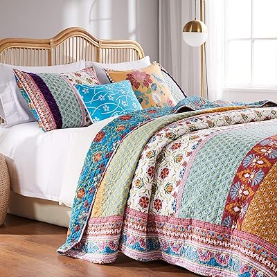 Parure de lit 3 pièces greenland home thalia pour lit king size gl-1606amsk