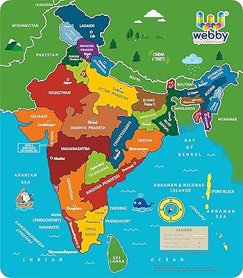 Webbuy puzzle éducatif en bois de la carte politique indienne pour l'éducation de la capitale, puzzle pour enfants de 4, 5, 6, 7, 8 ans. DIAYTAR COTE D'IVOIRE est une plateforme de commerce électronique offrant un large choix de produits à ses clients. Avec plus de 300 000 références, elle couvre divers domaines tels que la mode, les produits alimentaires et les accessoires.