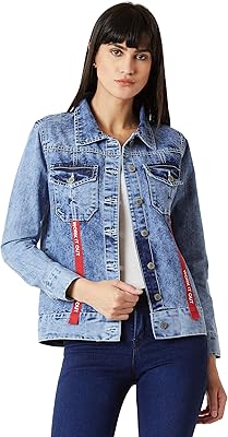 Veste en jean bomber pour femme (moss19den05-21-158)