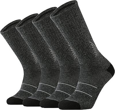 Kmm chaussettes à coussin en laine mérinos pour hommes avec contrôle de l'humidité