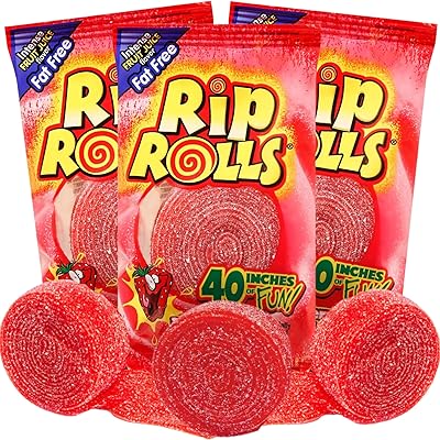 Bonbons à la fraise enrobés de sucre rip rolls assortiment de saveurs