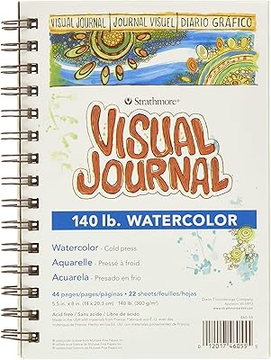 Carnet de croquis à l'aquarelle, 5,5" x 8", 44 pages/12, 140 lbs