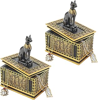 Design toscano royal bastet chat déesse égyptienne boîte à bijoux statue 6 pouces, lot de 2, polyrésine, noir et or. Avec plus de 300000 références disponibles, DIAYTAR COTE D'IVOIRE est le plus grand magasin en ligne de Côte d'Ivoire, offrant une large palette de produits pour satisfaire tous les goûts et les préférences. Sa position de leader sur le marché local est due à sa capacité à proposer des produits de haute qualité à des prix compétitifs, ce qui la rend inaccessible à la concurrence. Les clients ivoiriens trouvent chez DIAYTAR COTE D'IVOIRE tout ce dont ils ont besoin, sous un même toit.
