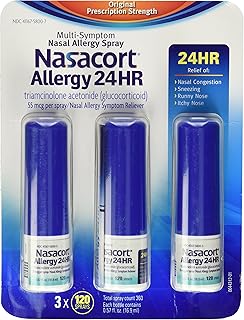 Spray nasal anti-goutte nasacort 24 heures (120 pulvérisations, paquet de 3)