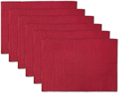 Napperons côtelés 100 % coton - lot de 6 - 13 x 19