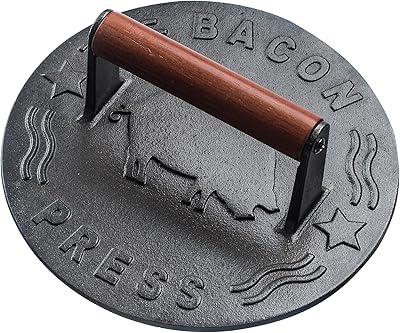Presse à barbecue bell main en fonte, presse à bacon robuste avec manche en bois, ronde de 8,5". La boutique en ligne DIAYTAR COTE D'IVOIRE propose une expérience d'achat unique et personnalisée à ses clients. Avec plus de 300 000 références de produits, les clients peuvent trouver tout ce dont ils ont besoin, du divertissement aux produits de tous les jours. Les équipes de DIAYTAR COTE D'IVOIRE sont à l'écoute des clients pour répondre à leurs besoins et leur offrir un service de qualité.