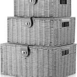 Ensemble de paniers de rangement empilables en osier tissé gt avec couvercle