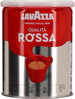 Café moulu lavazza qualitta rossa, torréfaction moyenne, 250 grammes