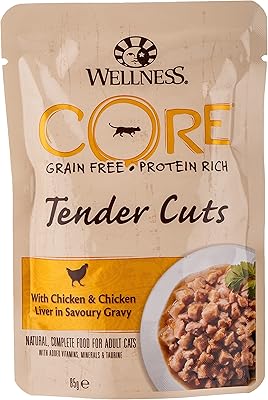Wellness cats core tender cats ch/chelver, multicolore, 85 g