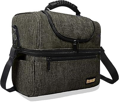 Sac à lunch étanche roboost avec bandoulière boîte isolée antifongique pour hommes