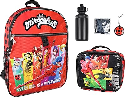 Miraclass tales of ladybug and cat noir sac à dos 5 pièces