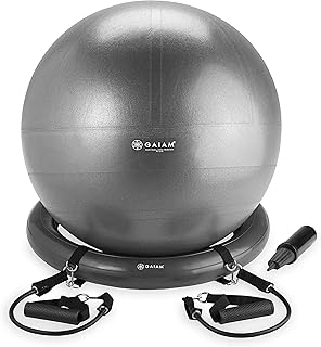Ensemble ballon d'équilibre et base gaiam essentials, chaise ballon de yoga 65 cm, ballon d'exercice avec base en anneau gonflable pour la maison ou le bureau, pompe à air incluse. DIAYTAR COTE D'IVOIRE, la boutique en ligne généraliste leader en Côte d'Ivoire, offre plus de 300 000 références pour répondre à tous vos besoins. Avec une sélection massive de produits, vous trouverez tout ce dont vous avez besoin dans un seul endroit. La qualité et la diversité des produits sont garanties.