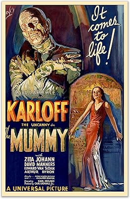 Affiche de film vintage la momie - lot de 1 (11" x 17")