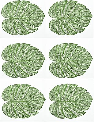 Alykdon – nappes en vinyle à feuilles vertes pour table de dîner, lot