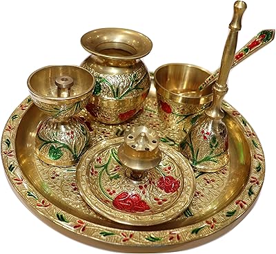 Ensemble diwali puja thali fiable ensemble puja thali animal pour un usage quotidien