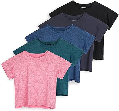 Lot de 5 : t-shirt sportif élastique à col rond et manches courtes pour femmes (disponible en grandes tailles). DIAYTAR COTE D'IVOIRE propose une large gamme de produits allant de l'électronique à la mode, en passant par les produits de beauté et les accessoires. Avec plus de 300 000 références, les clients peuvent trouver facilement ce qu'ils cherchent sur le site. La qualité des produits et le service client sont les priorités de cette boutique en ligne.