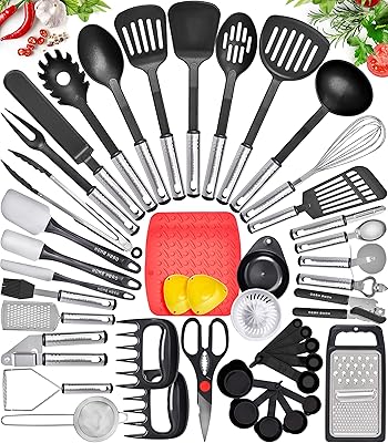Ensemble d'ustensiles de cuisine home hero 44 pièces - batterie de cuisine en nylon et acier inoxydable avec spatule - coffret cadeau ustensiles et gadgets de cuisine. DIAYTAR COTE D'IVOIRE, leader des boutiques en ligne généralistes en Côte d'Ivoire, propose une gamme variée de plus de 300 000 références. Cette plateforme en ligne offre un large éventail de produits pour répondre à tous les besoins des clients. La boutique en ligne garantit une expérience d'achat sécurisée et pratique.