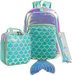 Sac à dos avec boîte à lunch pour filles - 16 pouces, 3